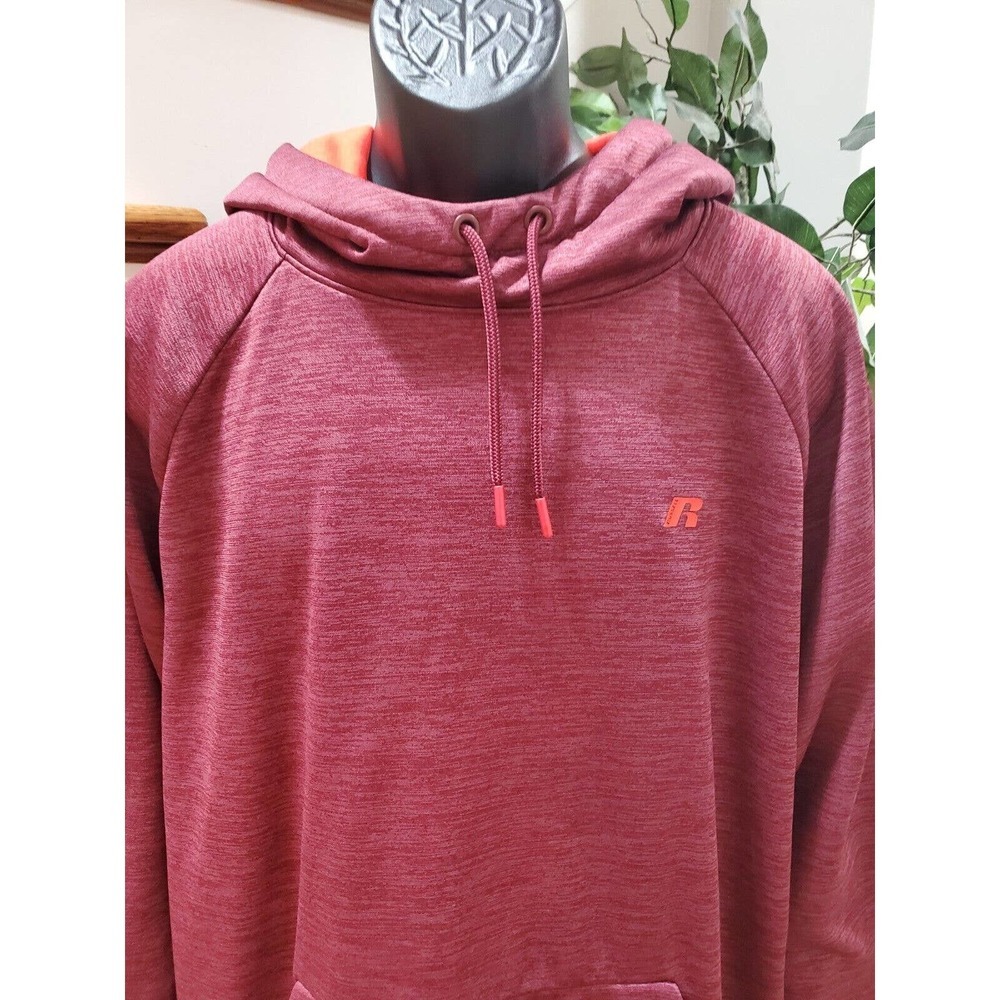 Russell Athletic Men's Maroon Polyester Long Sleeve Pullover Fleece Hoodie 2XL - Picture 2 of 10